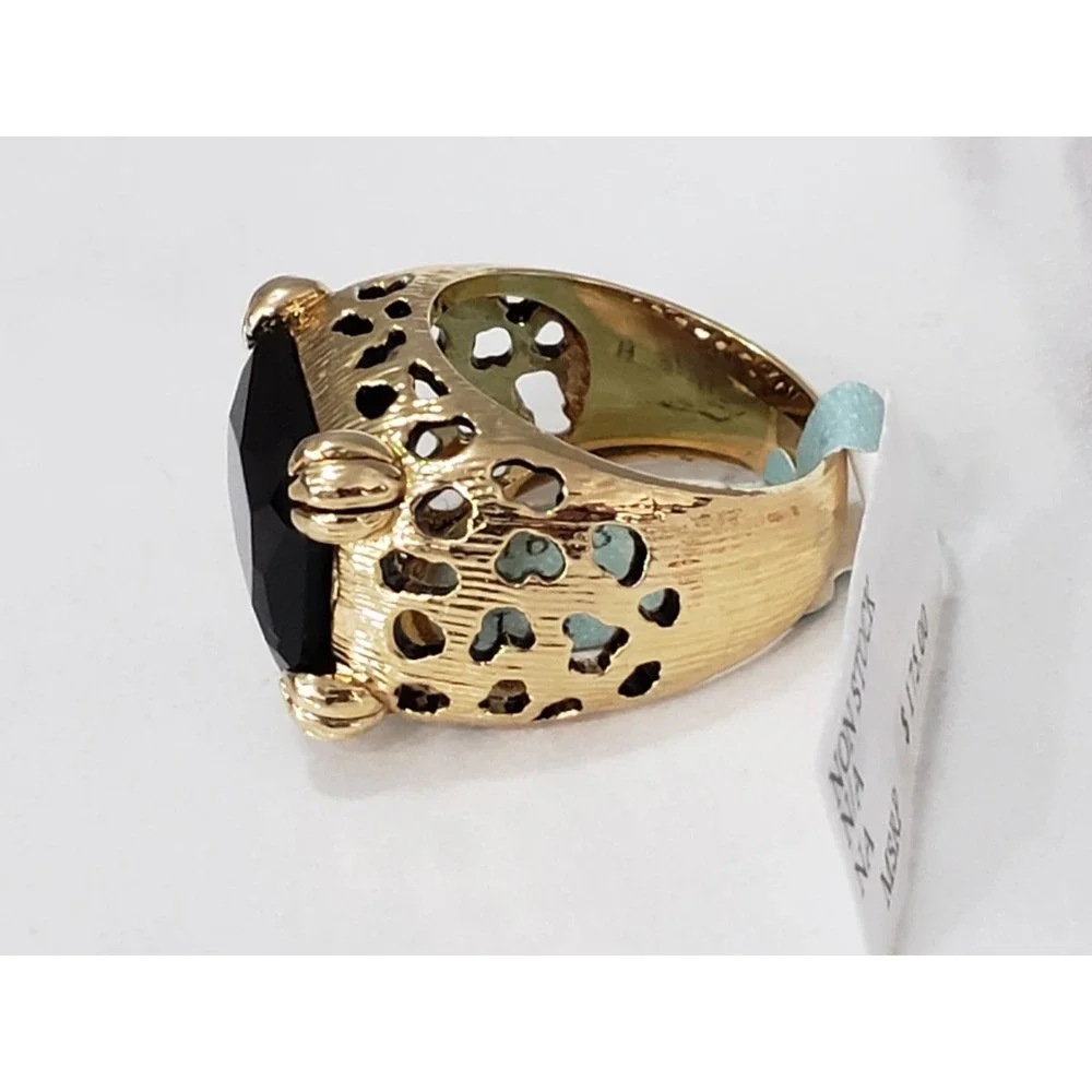 Leopard Jaguar Cocktail AMBER Ring Panther Cocktail Men Women Mob Boss Wife Gold
